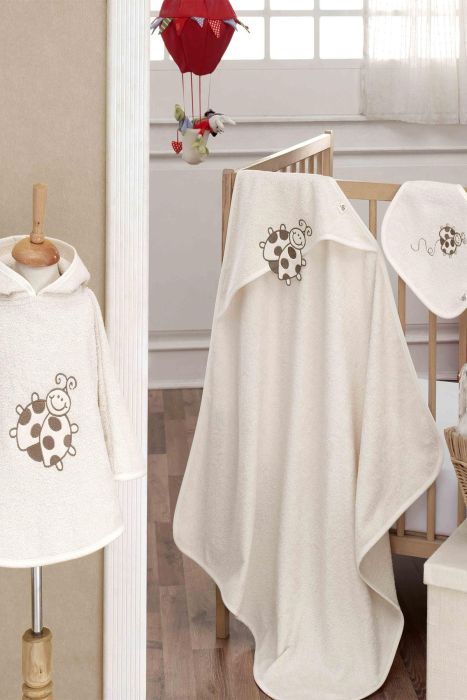 Lady Bug Baby Poncho Set