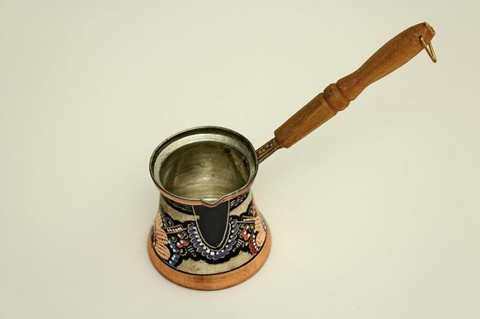 Mardin Babil, Silver Coated Copper Coffee Pot 