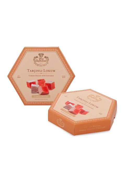 Cinnamon Turkish Delight in Hexagonal Box