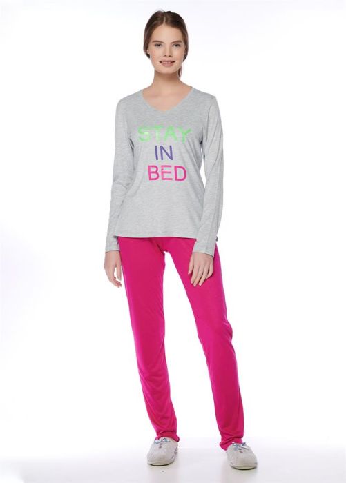 GRAY MELANGE PAJAMAS SET