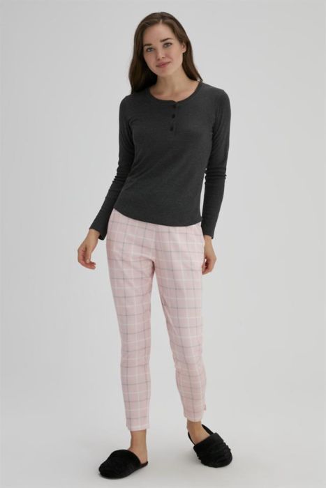 smoked buttoned collar women's sweatshirt