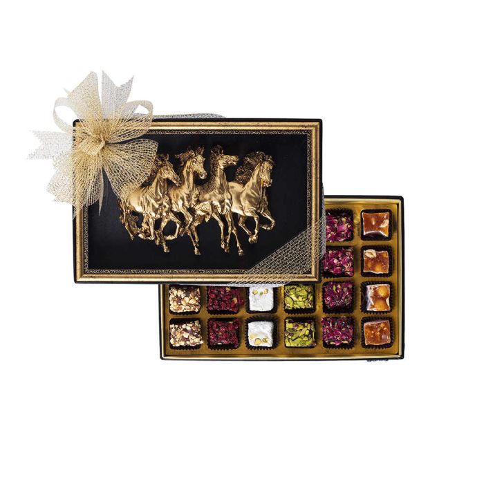 Cafer Erol, Framed Box Gold Horses Handmade Special Turkish Delight