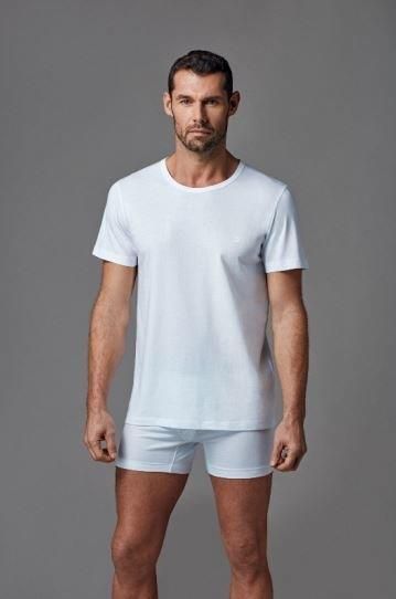 WHITE 2-PIECE ZERO COLLAR MEN T-SHIRT