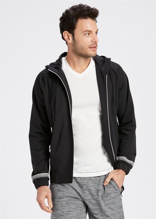 black zippered hooded sweatshirt sports men
