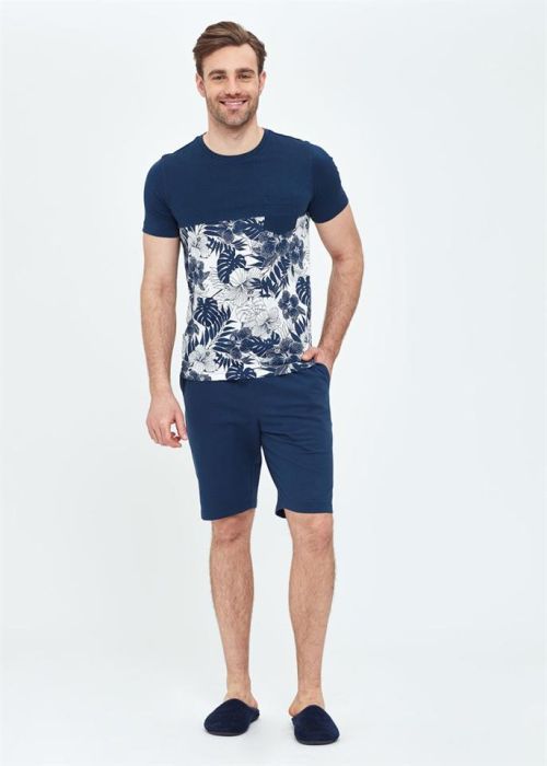 NAVY BLUE ZERO COLLAR POCKET MEN'S SHORTS