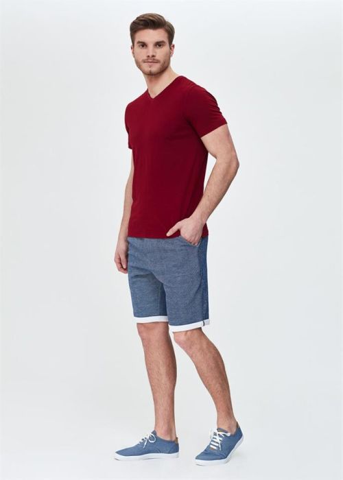 BURGUNDY DGE 11454 MOD.V COLLAR T-SHIRT
