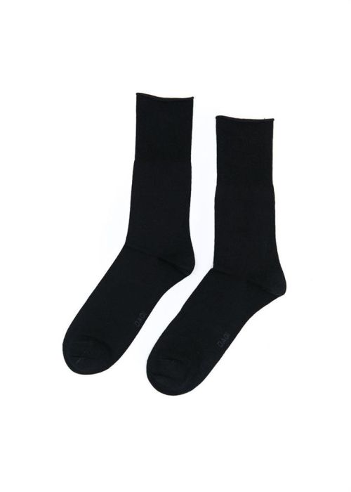 BLACK 2-PIECE COTTON 30/1 MEN SOCKS