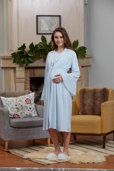 BLUE WIDE ARM LOHUSA DRESSING GOWN