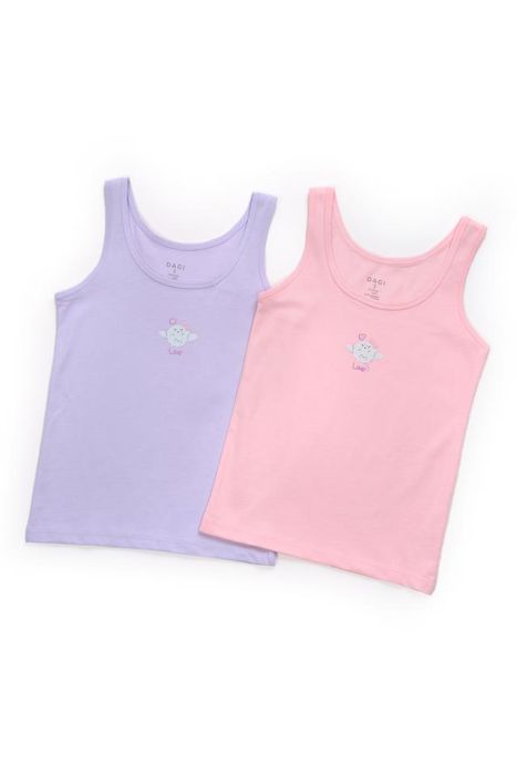 PINK GIRL COTTON EMPIRED THICK HANGING 2-PIECE UNDERSHIRT