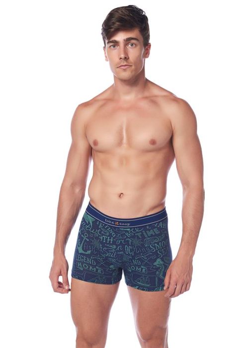 GREEN NAVY BLUE COMPACT PATTERNED BOXER